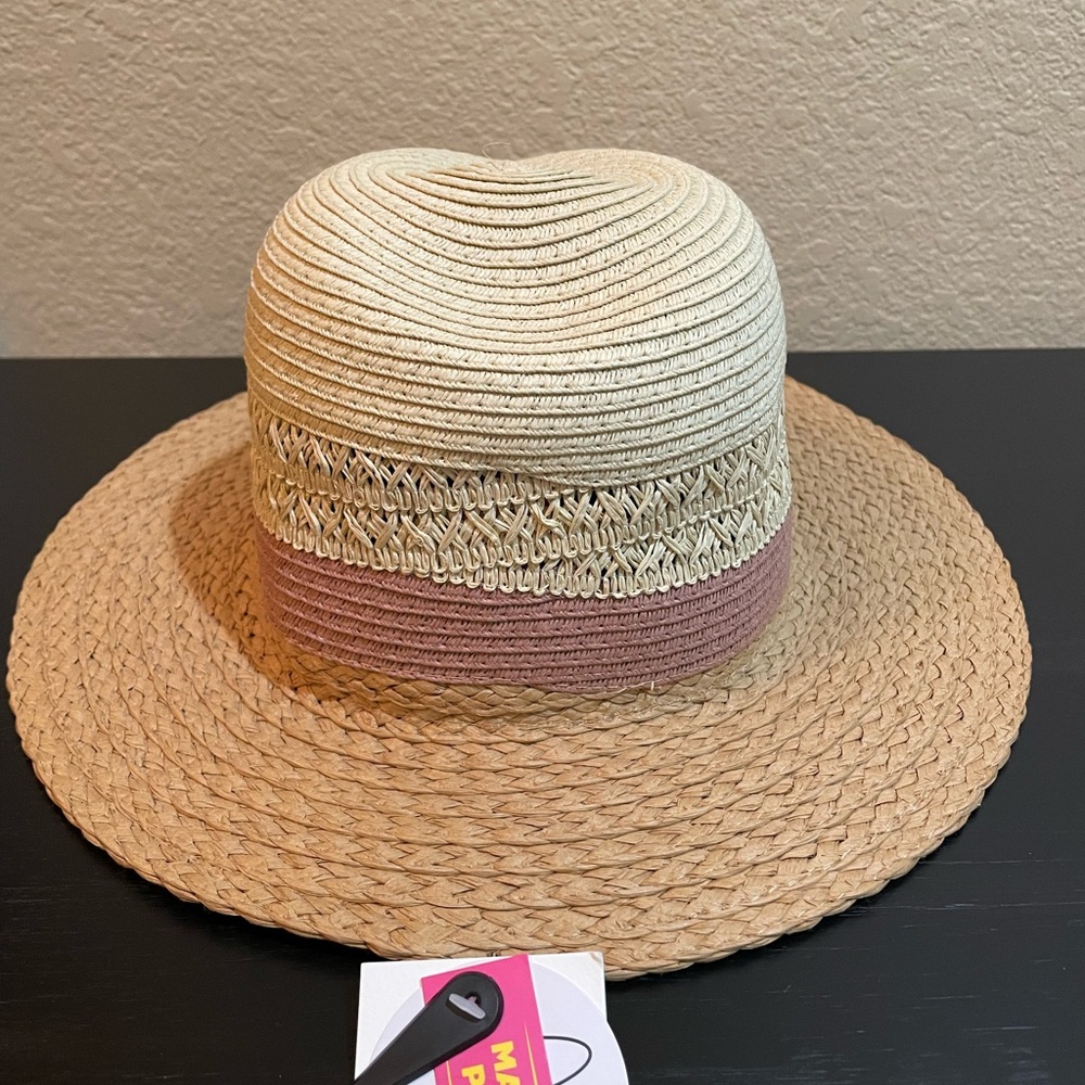 Mixed Straw Panama Hat - Picture 2 of 7